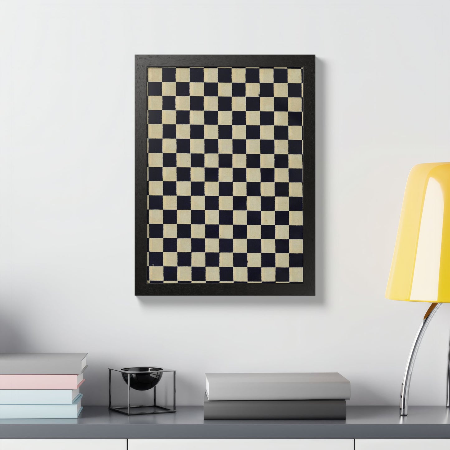 Taisho Era Ichimatsu Checkerboard Framed Poster - 1926 Japanese Chiyogami Wall Art
