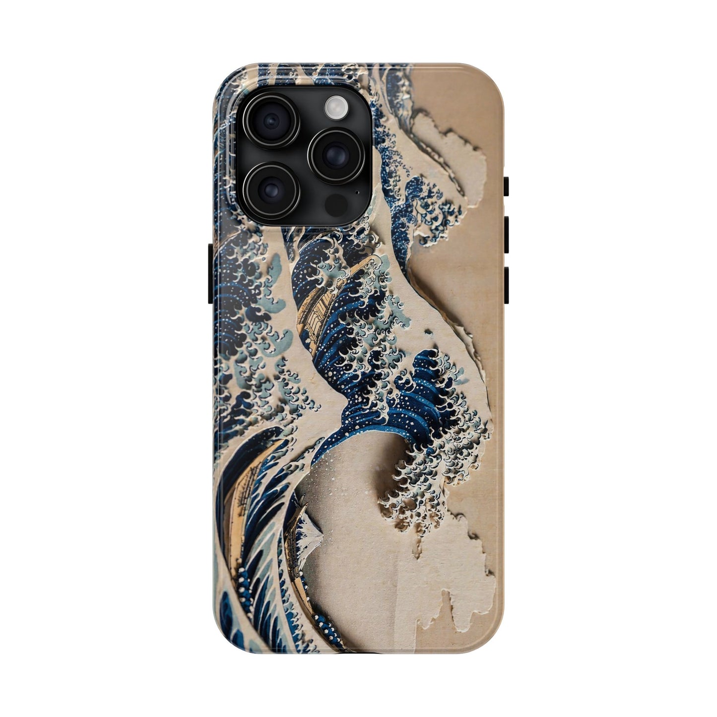 Great Wave 3D Shadow Relief Tough Phone Case – Hokusai Japanese Art