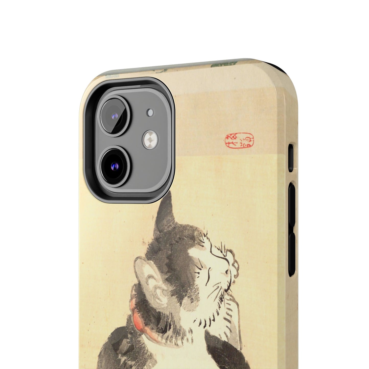 Sleeping Cat Japanese Art Phone Case | Meiji Era Bairei Kono Woodblock | Vintage Cat Illustration 1887