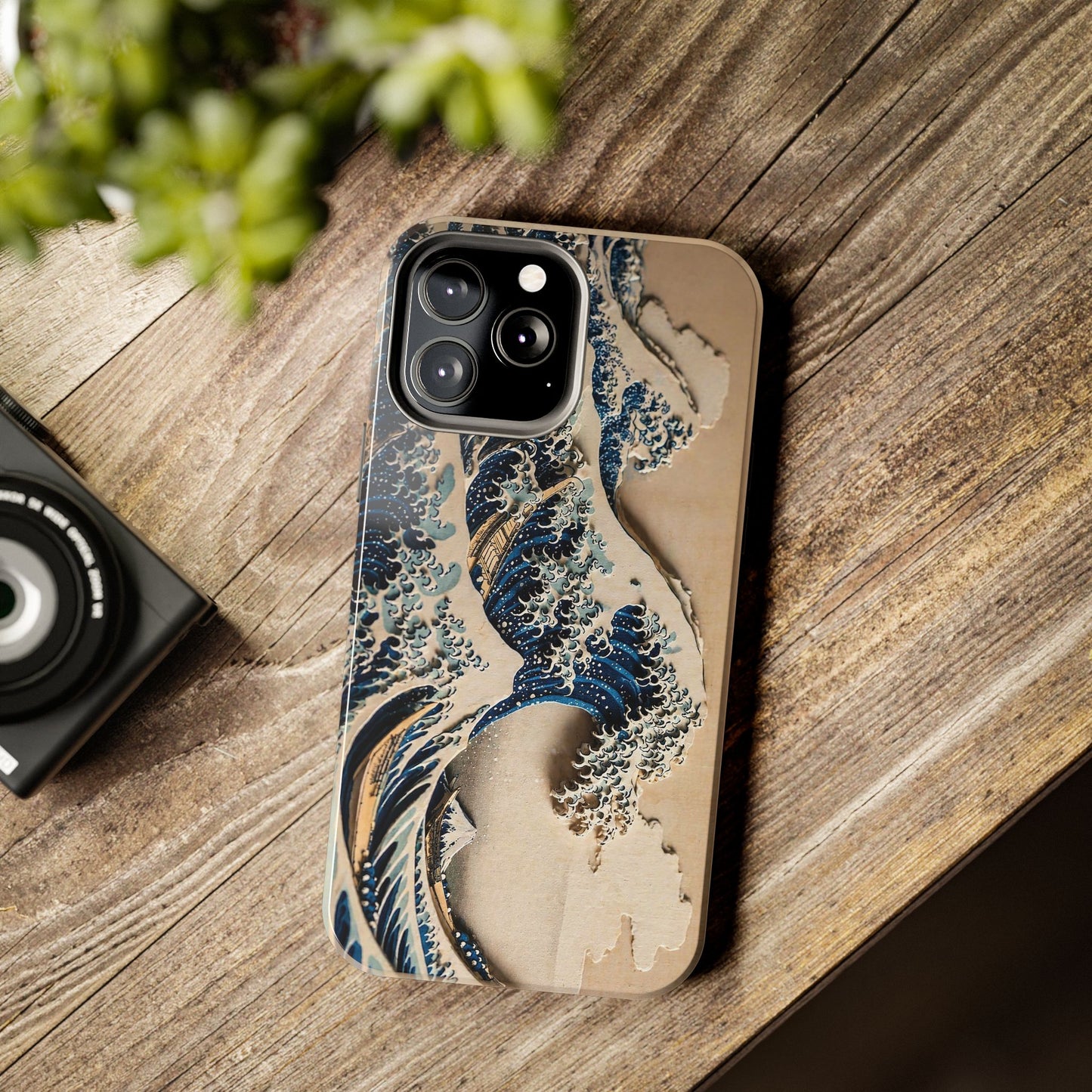 Great Wave 3D Shadow Relief Tough Phone Case – Hokusai Japanese Art