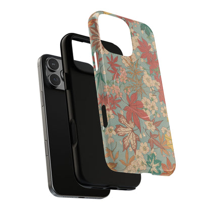Meiji Era Maple & Autumn Bloom Phone Case | "Chiyogami Mihon" Japanese Archive Art