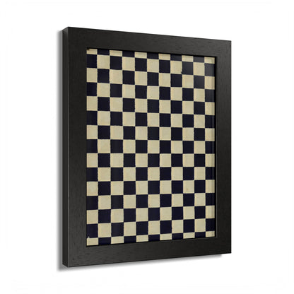 Taisho Era Ichimatsu Checkerboard Framed Poster - 1926 Japanese Chiyogami Wall Art