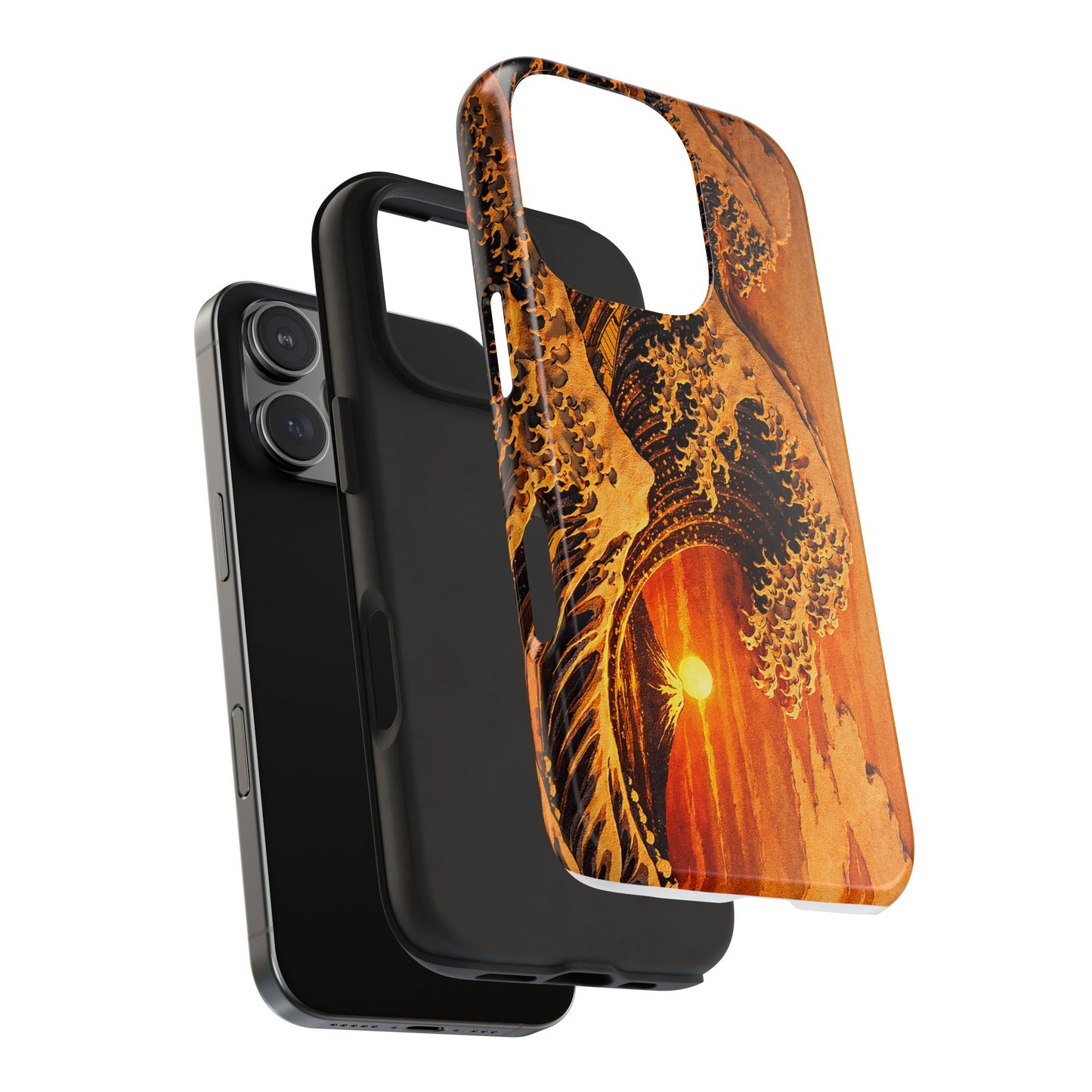Golden Wave Tough Phone Case – Hokusai Sunset Japanese Art