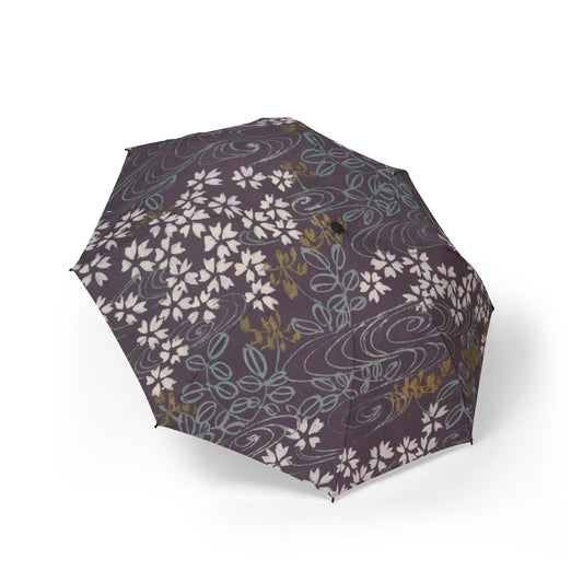 Meiji Umbrella Tales | "Zuan Hyakushu" Sakura & Flowing Water Umbrella | Japanese Art 1901