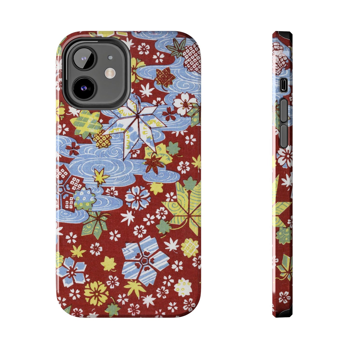 Taisho Umbrella Tales | 1926 Sakura, Momiji & Flowing Water Phone Case | Vintage Chiyogami Art