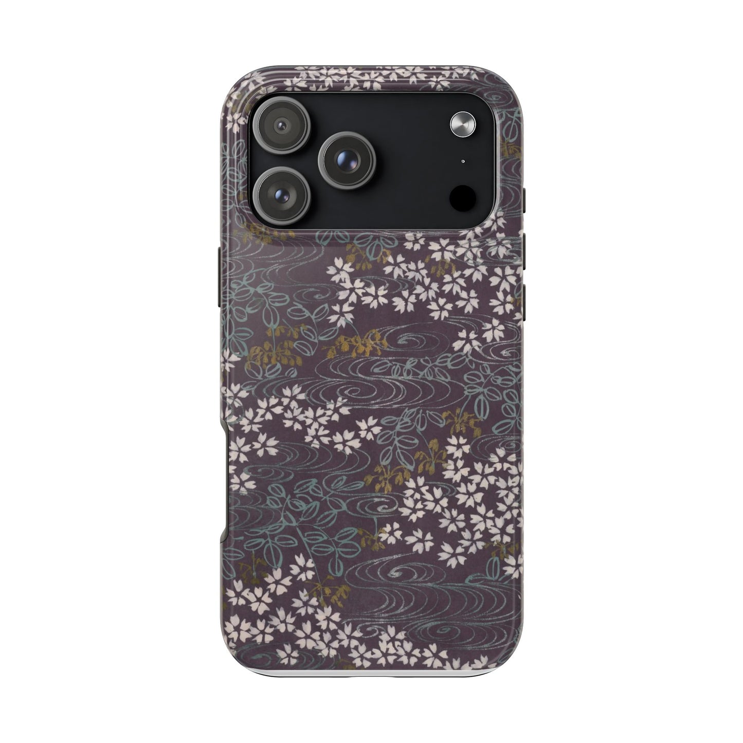 Meiji Era Sakura River Phone Case | 1901 Zuan Hyakushu | Wisteria Purple Japanese Art