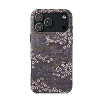 Meiji Era Sakura River Phone Case | 1901 Zuan Hyakushu | Wisteria Purple Japanese Art