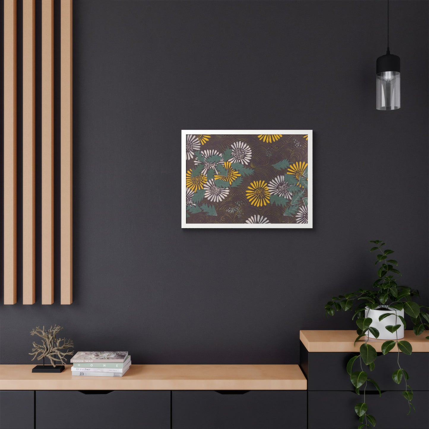 Vintage Japanese Chrysanthemum Framed Poster - 1901 Meiji Era Wall Art