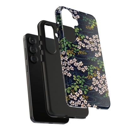 Sakura River Night Phone Case – Japanese Chiyogami Inspired Design