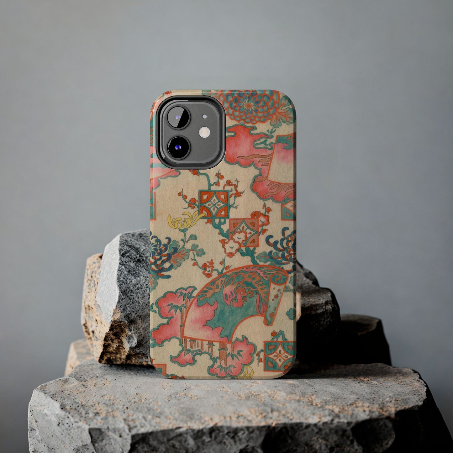 Meiji Era Fan & Chrysanthemum Phone Case | 1901 Zuan Hyakushu | Japanese Art