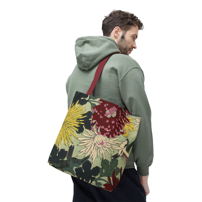 Japanese Chiyogami Floral Tote Bag – Traditional Washi Pattern Inspired by Taisho Era Design