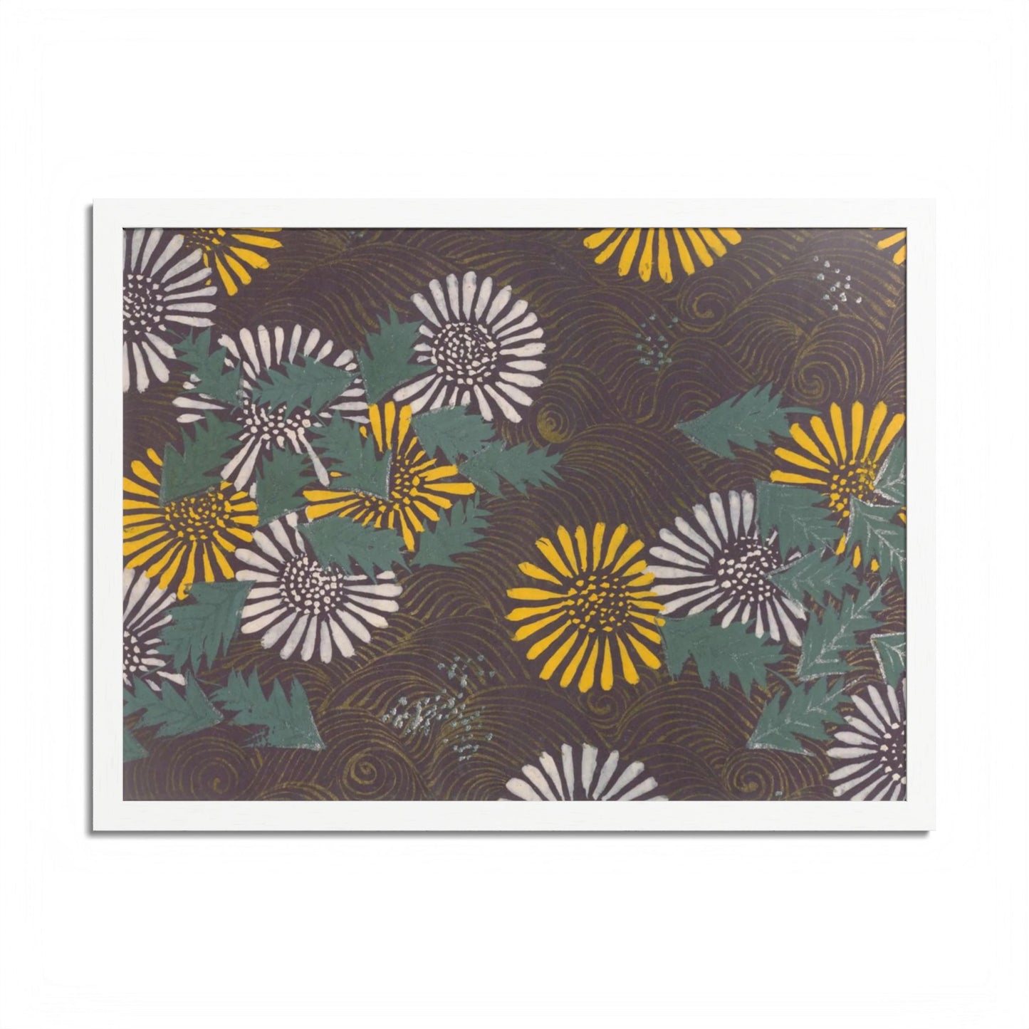 Vintage Japanese Chrysanthemum Framed Poster - 1901 Meiji Era Wall Art
