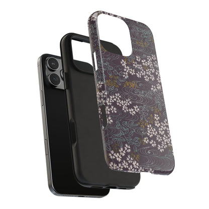 Meiji Era Sakura River Phone Case | 1901 Zuan Hyakushu | Wisteria Purple Japanese Art
