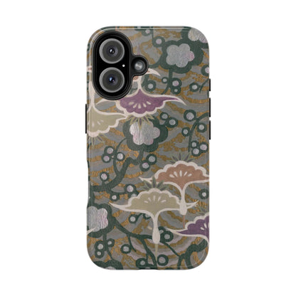 Meiji Era Dancing Cranes & Plum Phone Case | 1901 Zuan Hyakushu | Gold & Silver Japanese Art