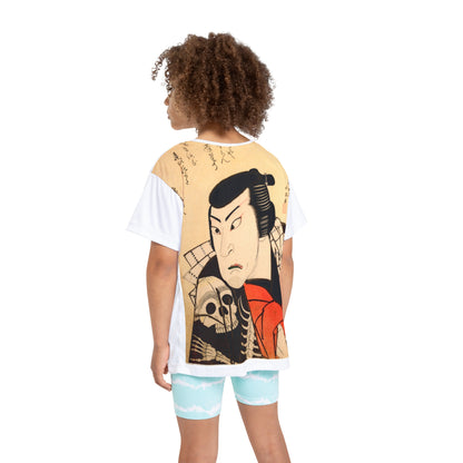 19th C. Kabuki Star Ichikawa Ebizo | Traditional Beni-Murasaki Dye | Ukiyo-e Art Kids Tee