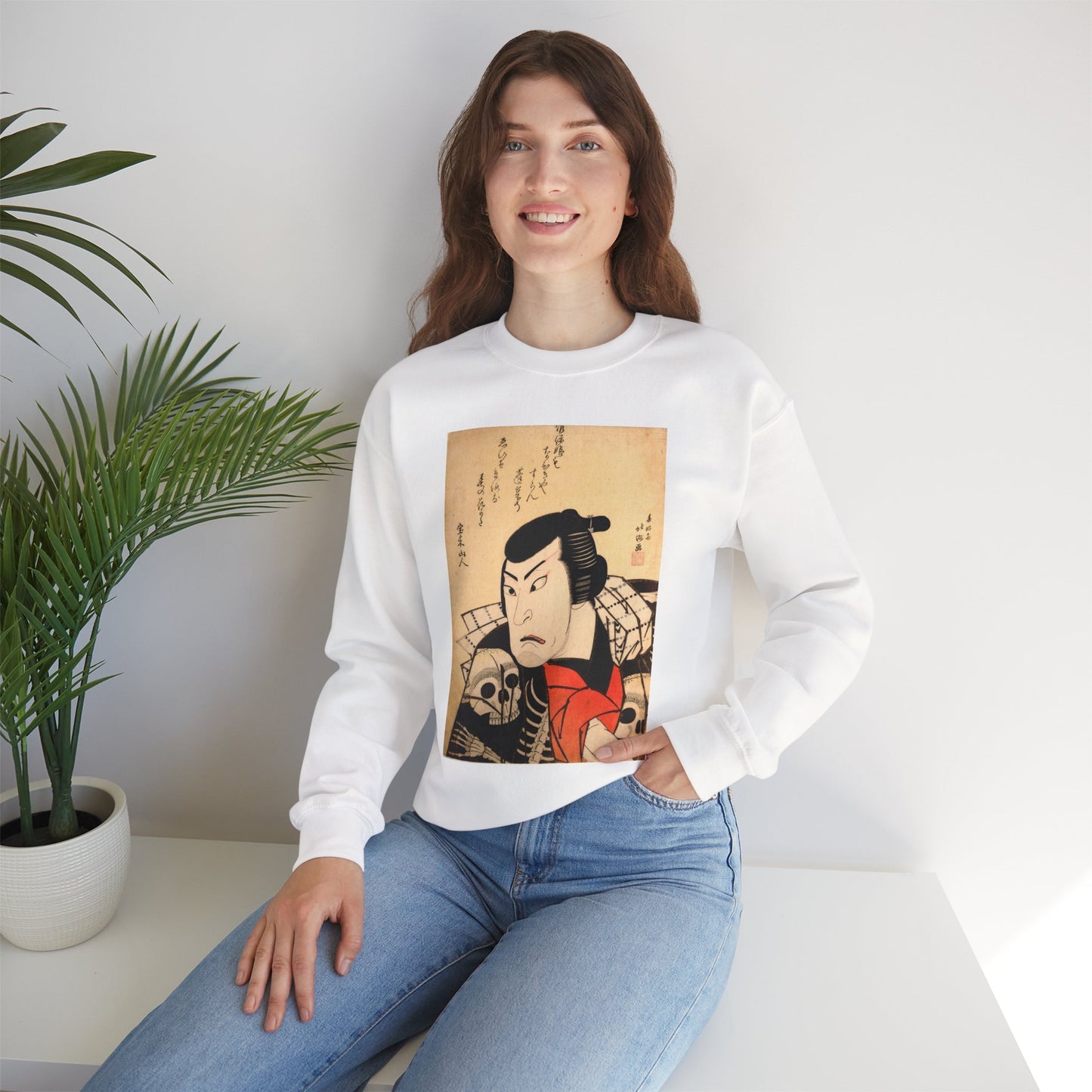 Kabuki Actor Ichikawa Sweatshirt - Vintage Japanese Ukiyo-e Unisex Crewneck