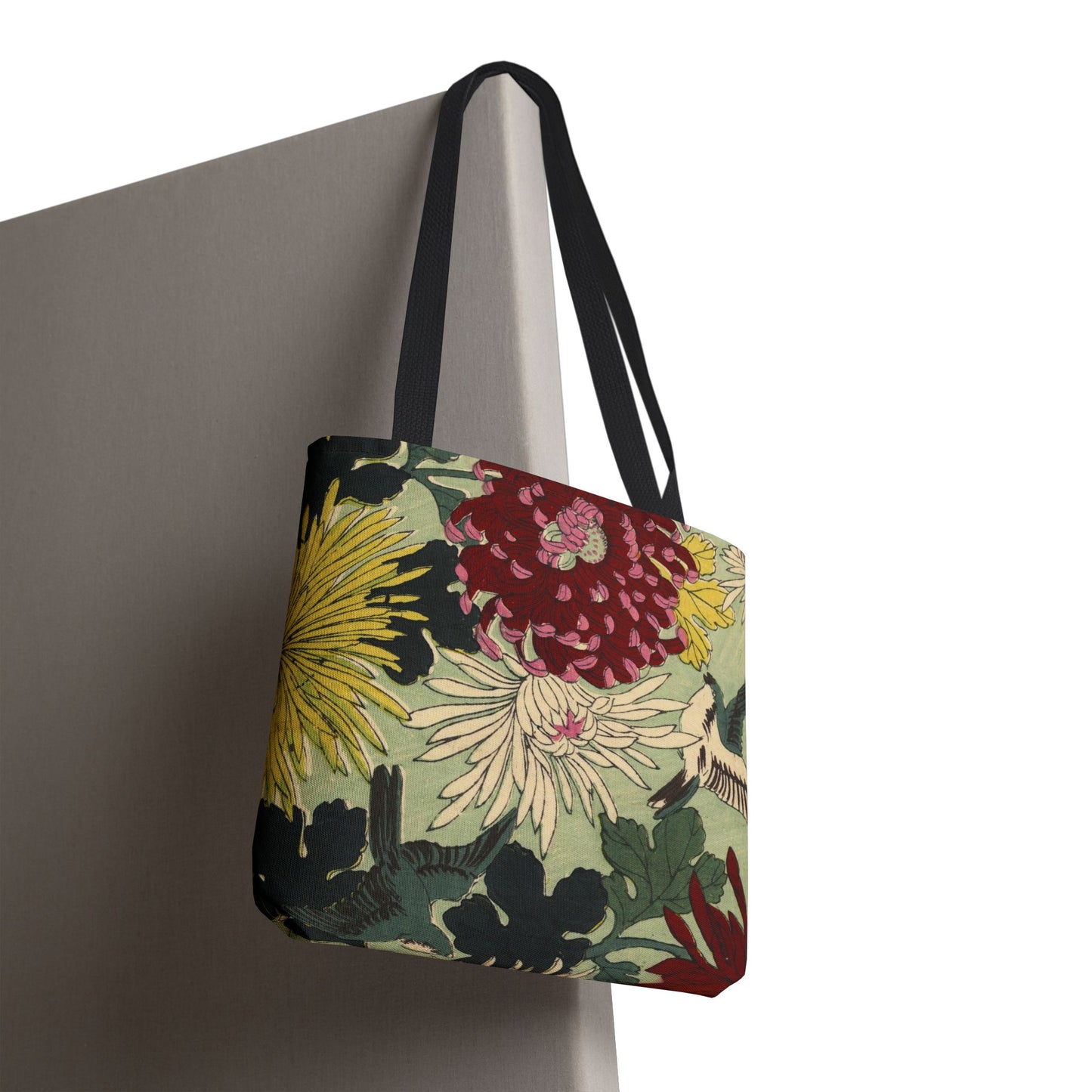 Japanese Chiyogami Floral Tote Bag – Traditional Washi Pattern Inspired by Taisho Era Design