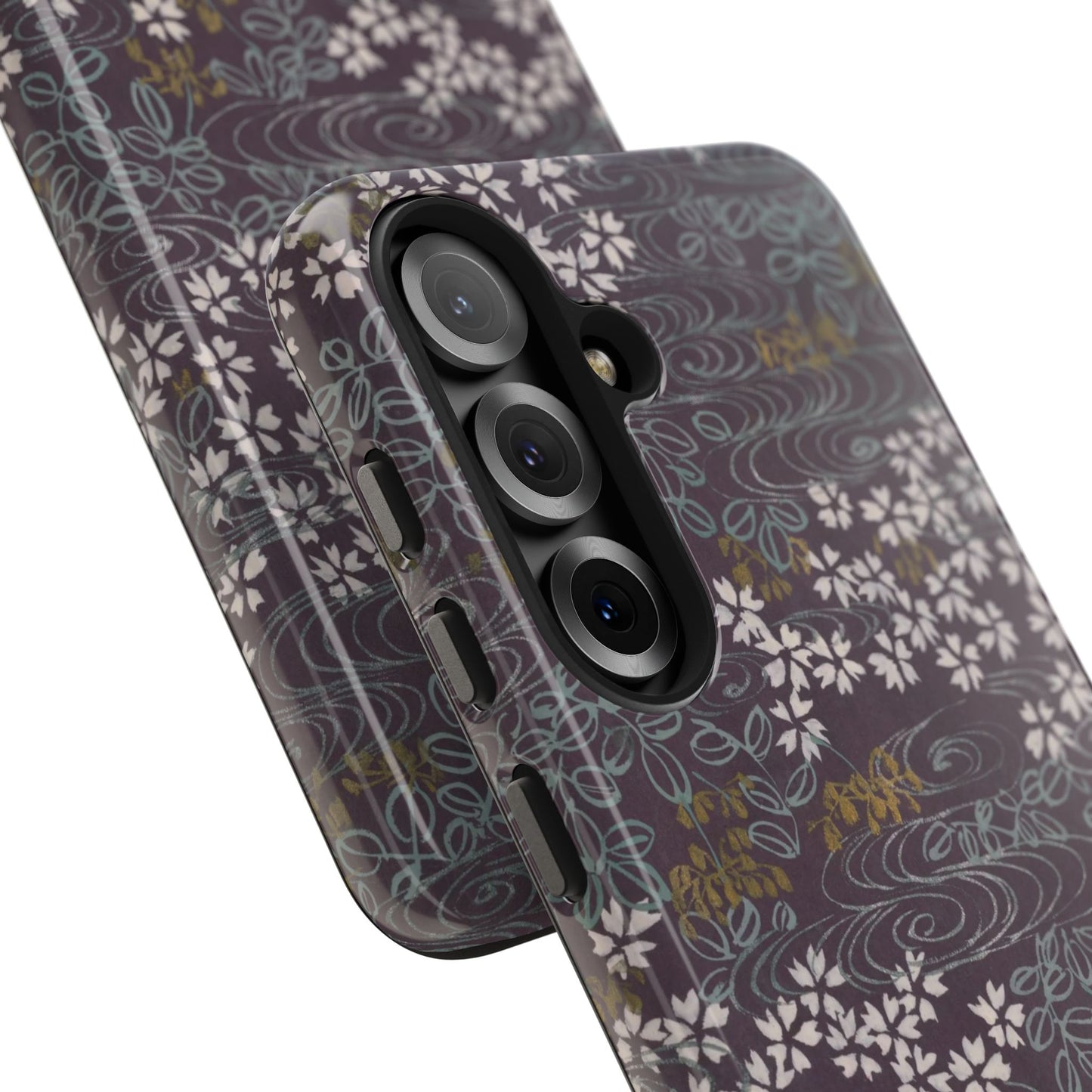 Meiji Era Sakura River Phone Case | 1901 Zuan Hyakushu | Wisteria Purple Japanese Art