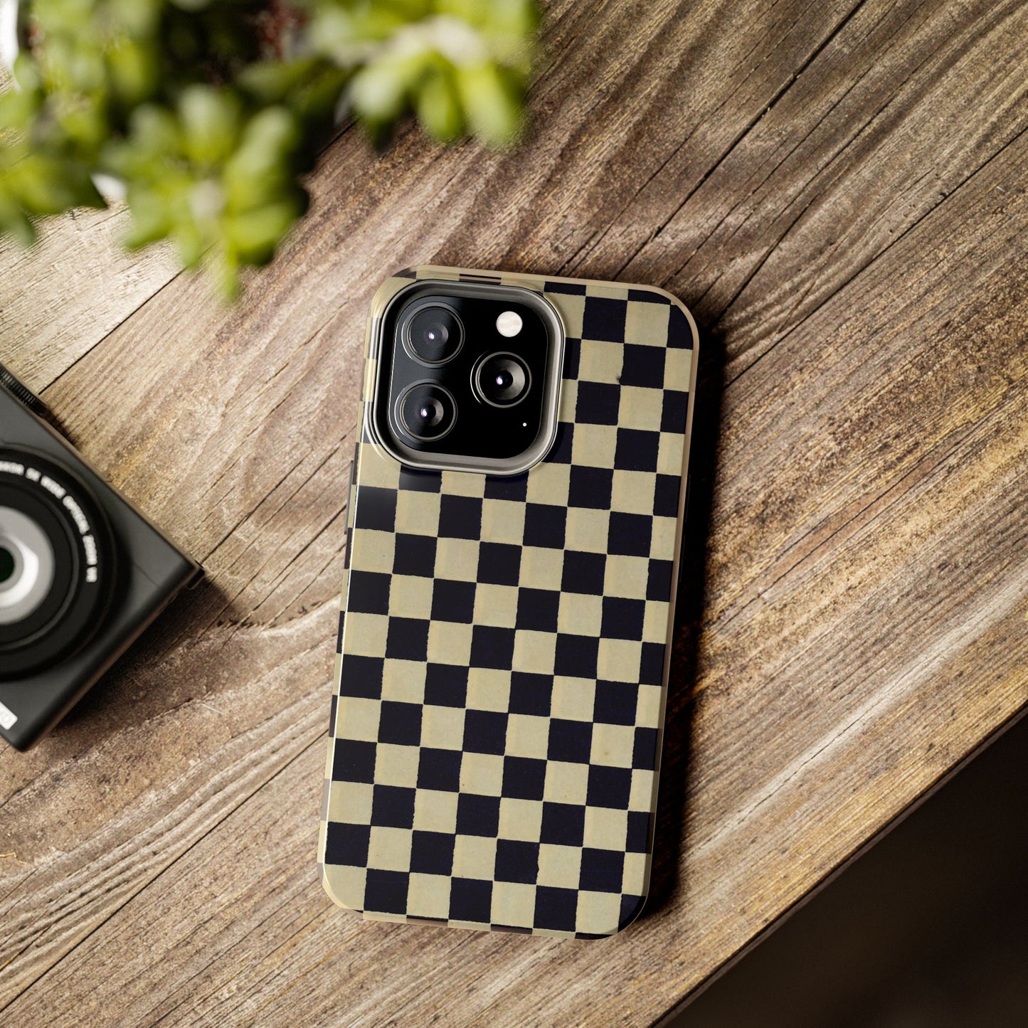 Ichimatsu Check Phone Case | Japanese Chiyogami Art | Taisho Modern Design 1926