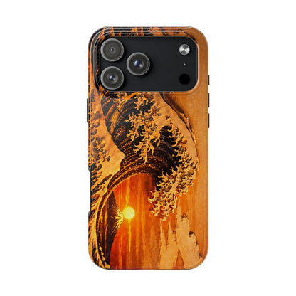Golden Wave Tough Phone Case – Hokusai Sunset Japanese Art