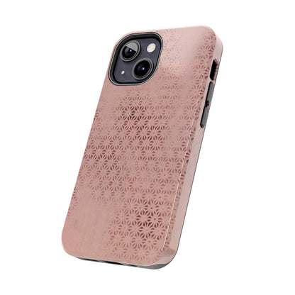 Taisho Era Pink Asanoha Phone Case | 1926 Japanese Chiyogami Art | Hemp Leaf Pattern