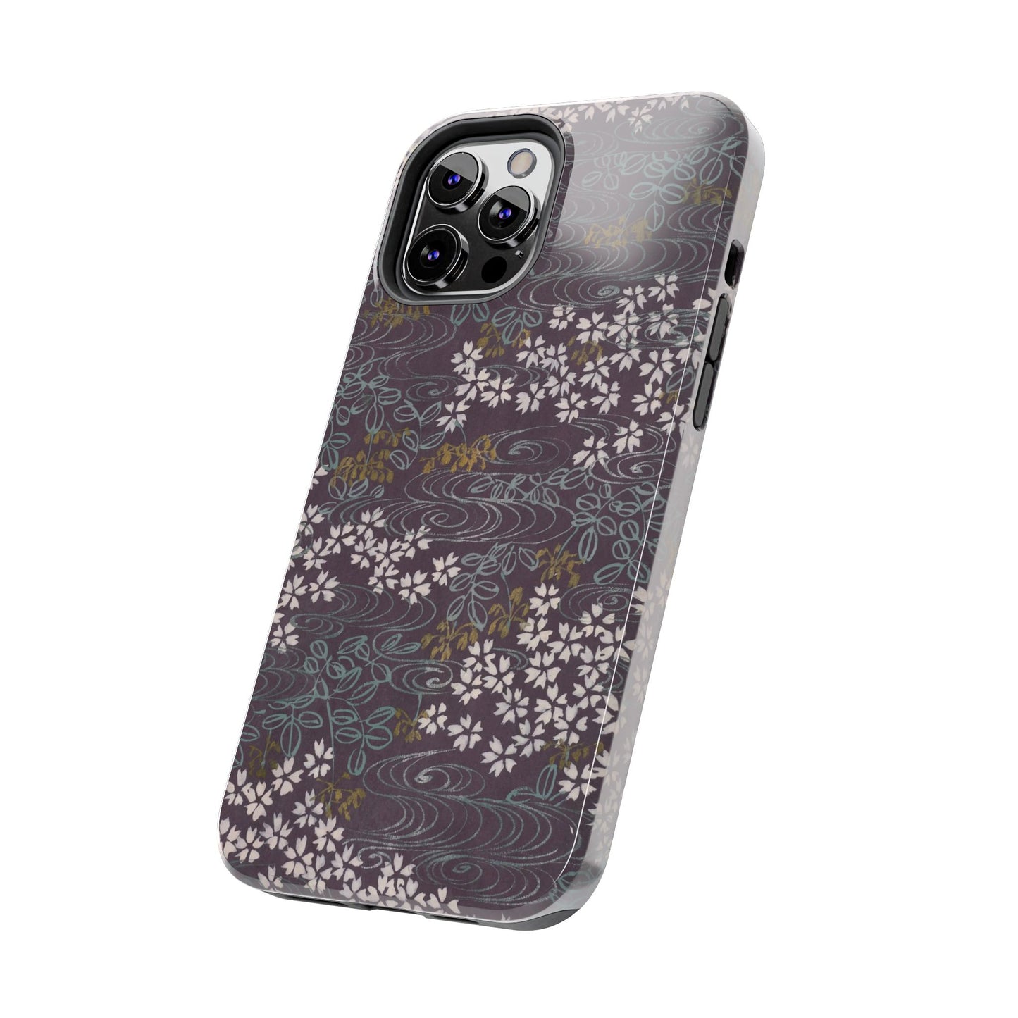 Meiji Era Sakura River Phone Case | 1901 Zuan Hyakushu | Wisteria Purple Japanese Art