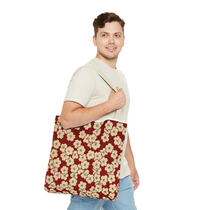 Japanese Sakura Tote Bag - Taisho Era Chiyogami Washi Pattern Vintage Design