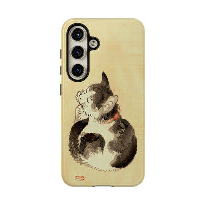 Sleeping Cat iPhone Case | Meiji Era Japanese Ink Painting | Ukiyo-e Art Phone Case | Vintage Japan Cat Gift