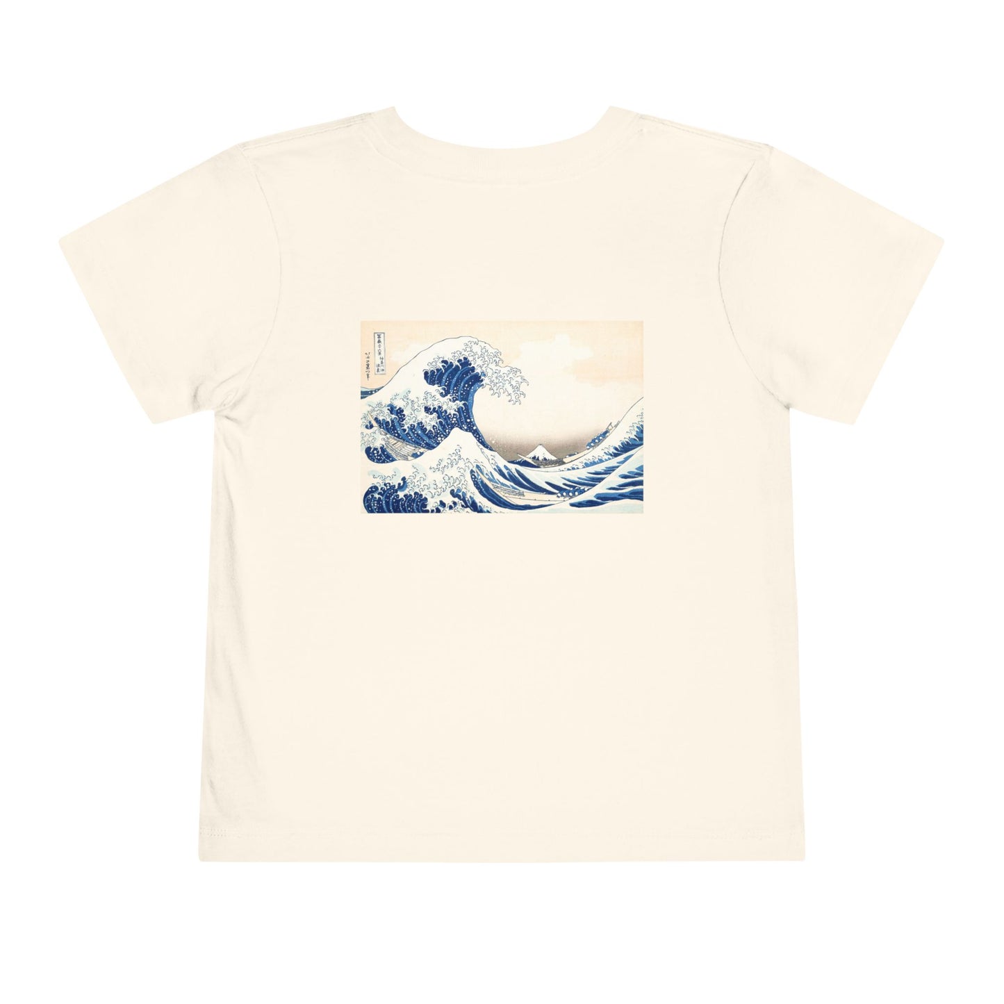 Great Wave off Kanagawa Toddler T-Shirt - Hokusai Japanese Art Back Print Kids Tee