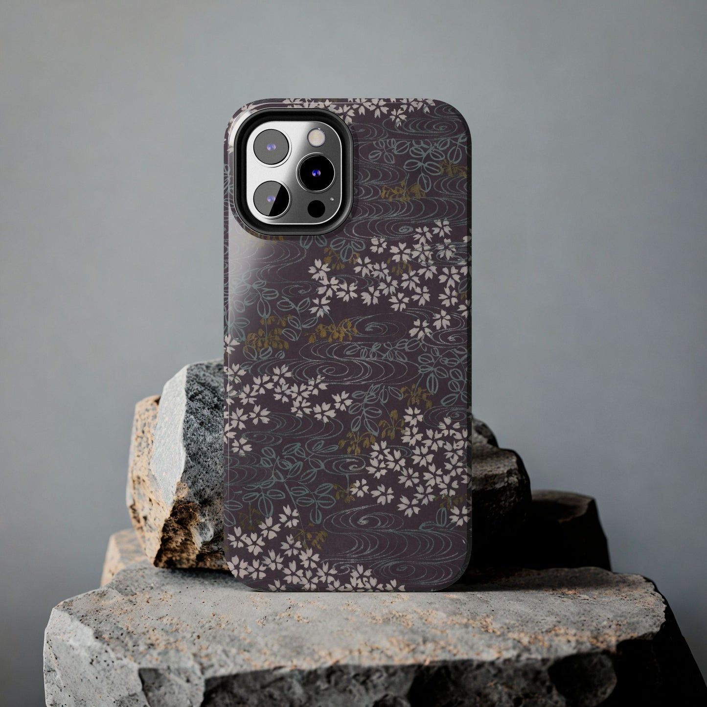 Meiji Era Sakura River Phone Case | 1901 Zuan Hyakushu | Wisteria Purple Japanese Art
