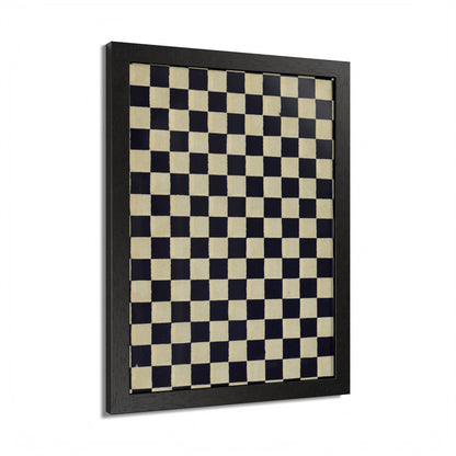 Taisho Era Ichimatsu Checkerboard Framed Poster - 1926 Japanese Chiyogami Wall Art