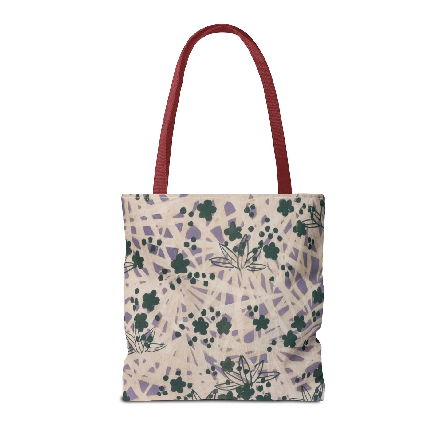 Meiji Era Bamboo & Flower Tote Bag | 1901 Zuan Hyakushu | Purple & Green Japanese Art