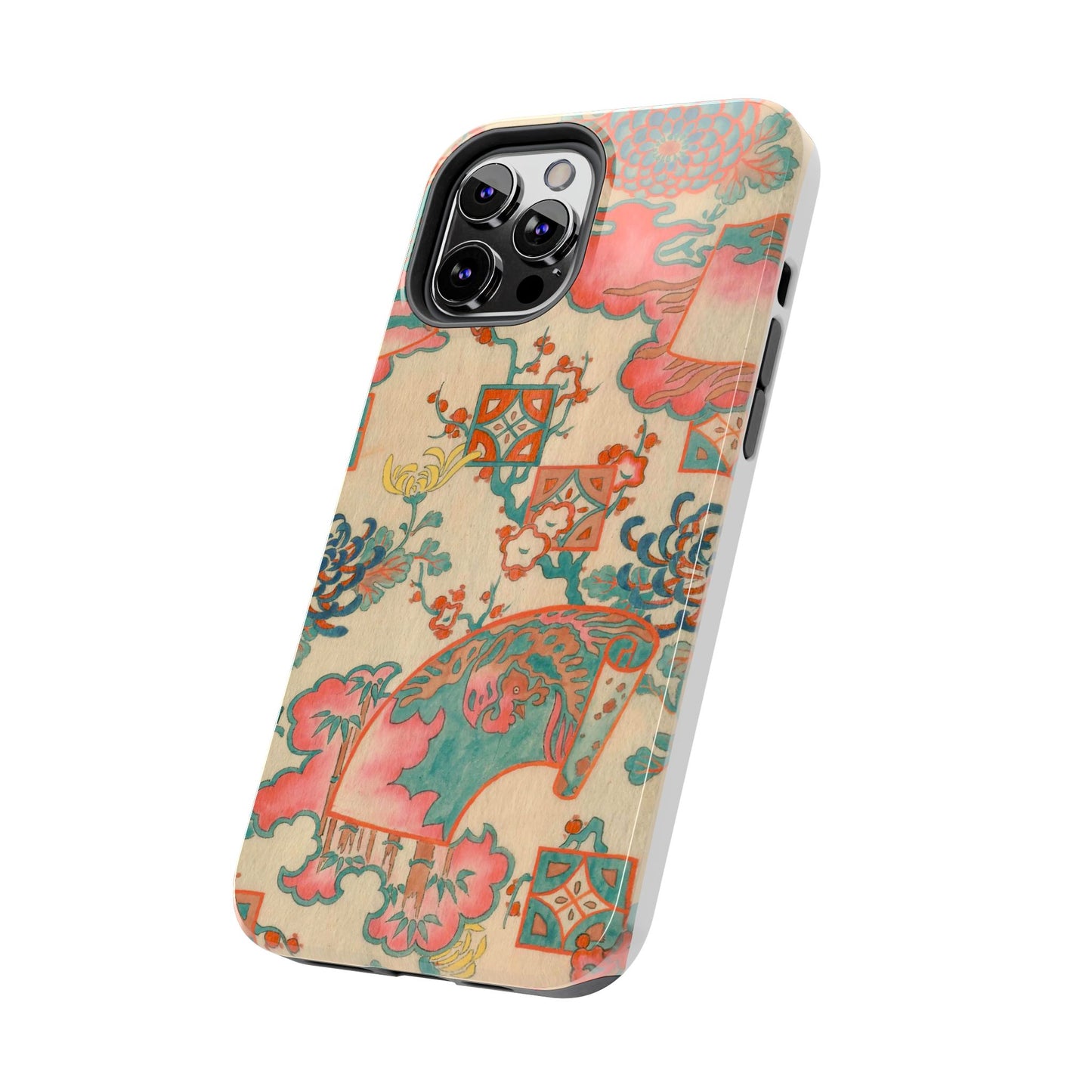 Meiji Era Fan & Chrysanthemum Phone Case | 1901 Zuan Hyakushu | Japanese Art