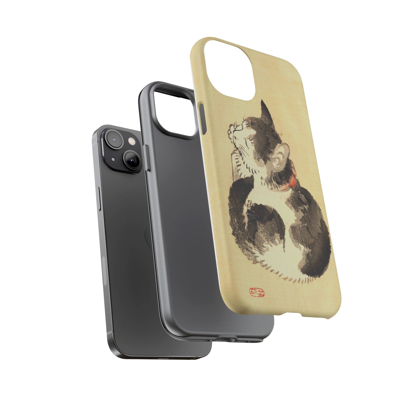 Sleeping Cat iPhone Case | Meiji Era Japanese Ink Painting | Ukiyo-e Art Phone Case | Vintage Japan Cat Gift