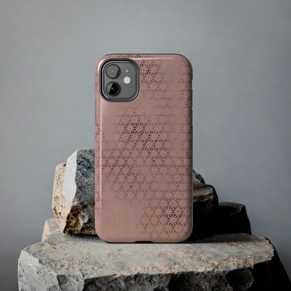 Taisho Era Pink Asanoha Phone Case | 1926 Japanese Chiyogami Art | Hemp Leaf Pattern