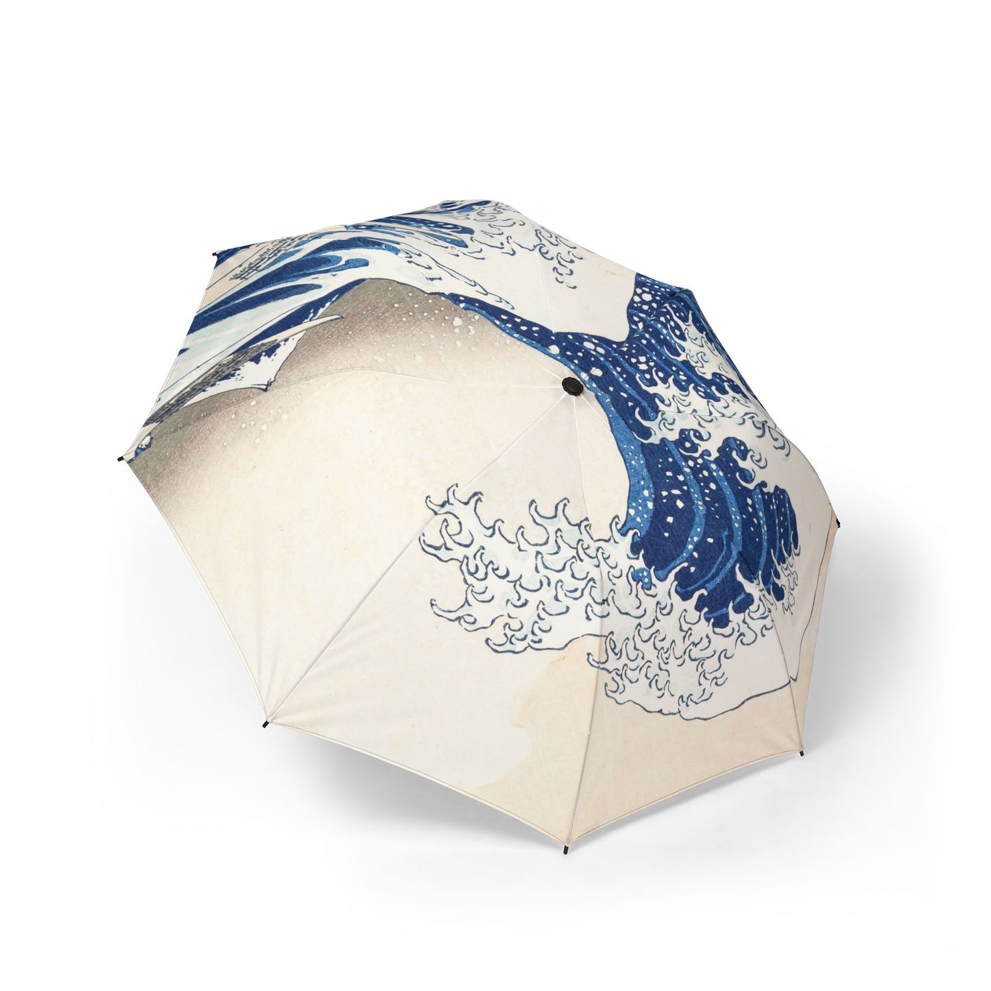 The Great Wave Folding Umbrella – Japanese Art Travel Umbrella (Semi‑Automatic)