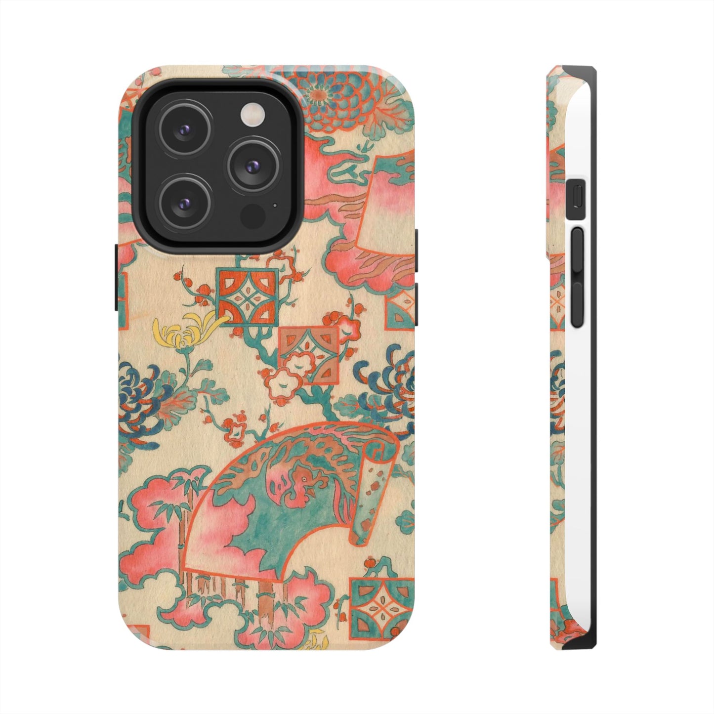Meiji Era Fan & Chrysanthemum Phone Case | 1901 Zuan Hyakushu | Japanese Art