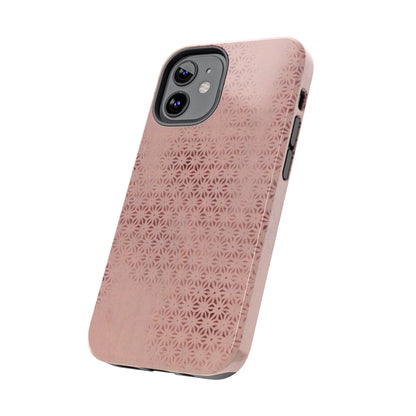 Taisho Era Pink Asanoha Phone Case | 1926 Japanese Chiyogami Art | Hemp Leaf Pattern