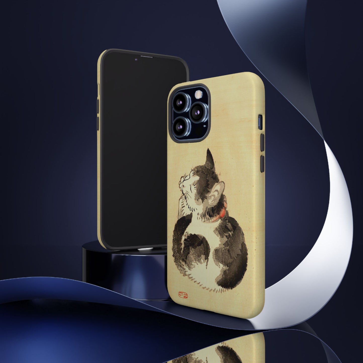Sleeping Cat iPhone Case | Meiji Era Japanese Ink Painting | Ukiyo-e Art Phone Case | Vintage Japan Cat Gift