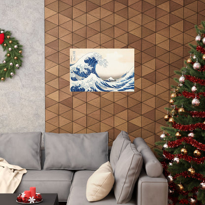 Hokusai Wave Matte Poster — The Great Wave Off Kanagawa Horizontal Print