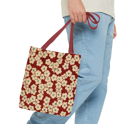 Japanese Sakura Tote Bag - Taisho Era Chiyogami Washi Pattern Vintage Design