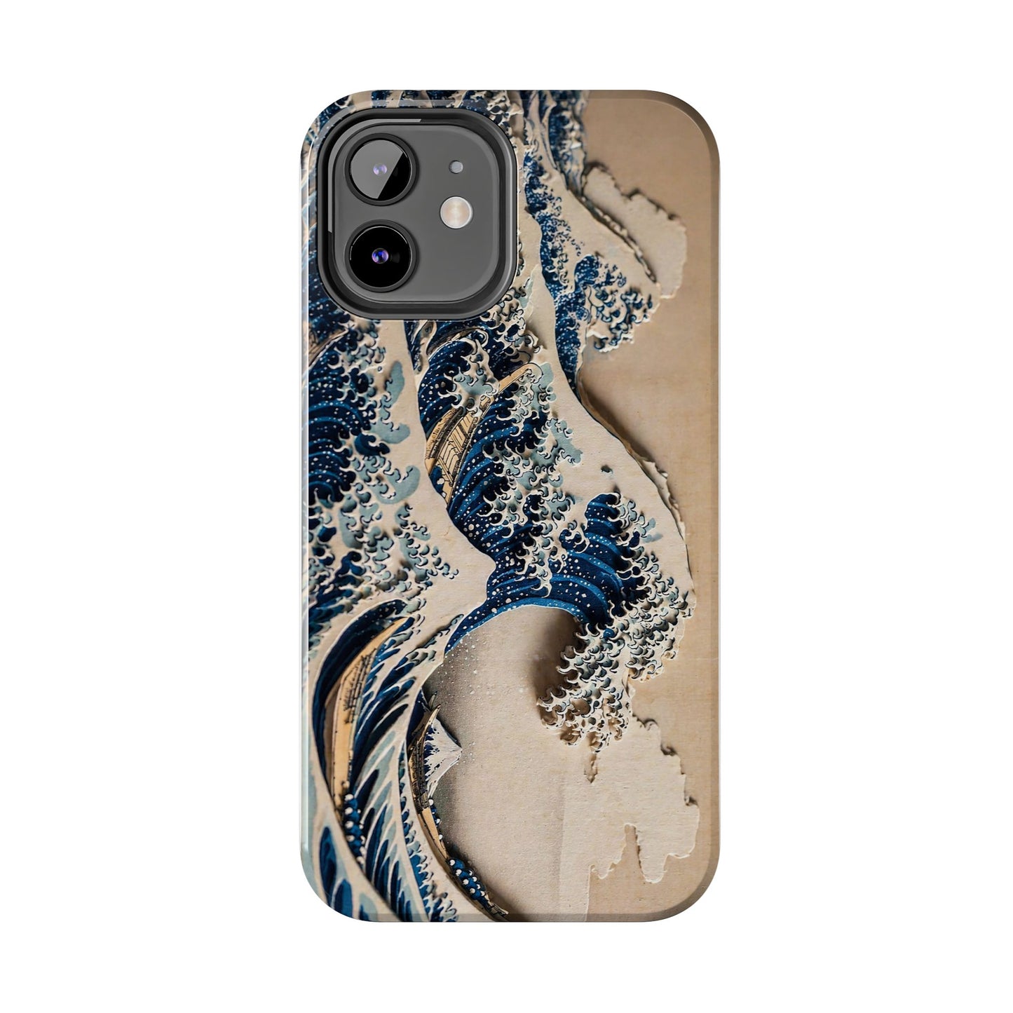 Great Wave 3D Shadow Relief Tough Phone Case – Hokusai Japanese Art