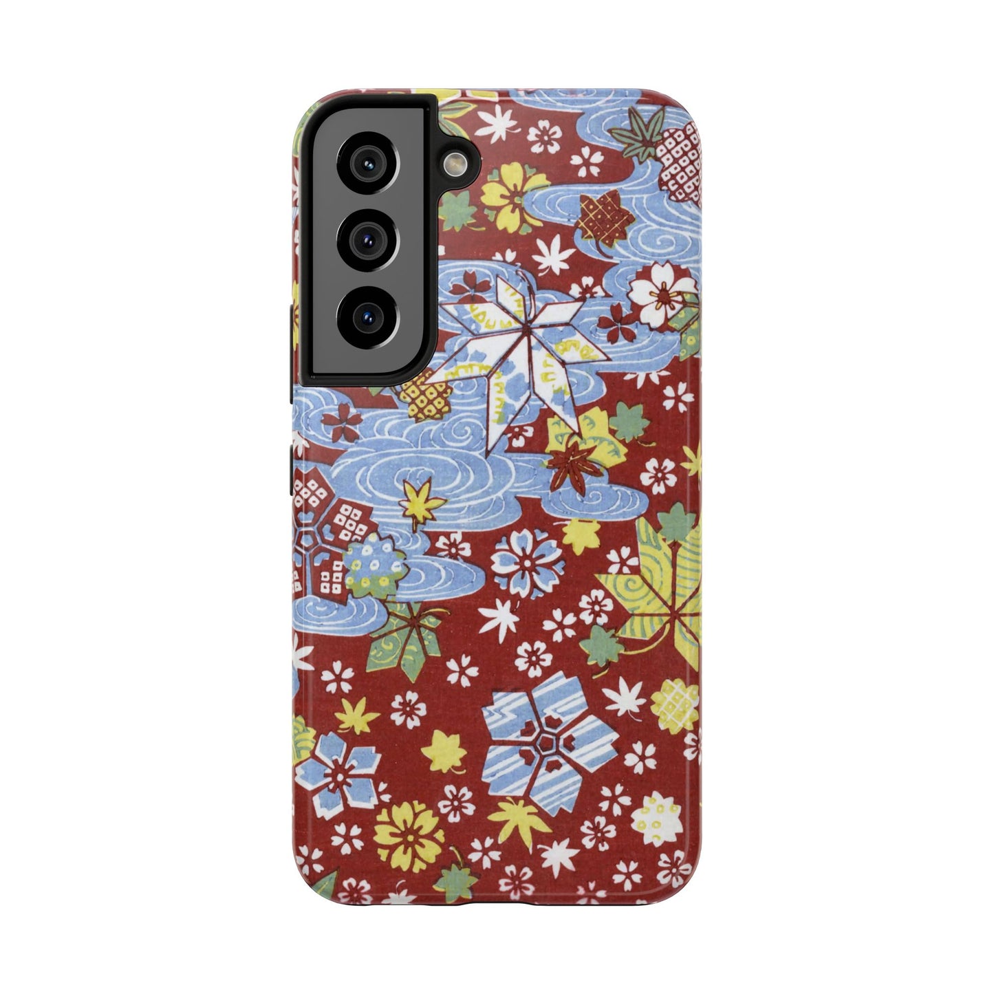 Taisho Umbrella Tales | 1926 Sakura, Momiji & Flowing Water Phone Case | Vintage Chiyogami Art