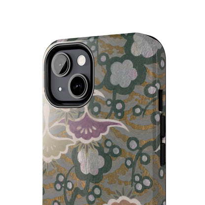 Meiji Era Dancing Cranes & Plum Phone Case | 1901 Zuan Hyakushu | Gold & Silver Japanese Art
