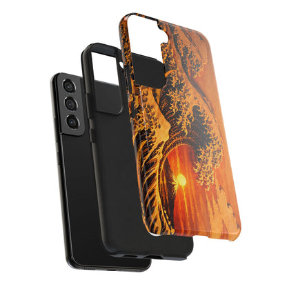 Golden Wave Tough Phone Case – Hokusai Sunset Japanese Art