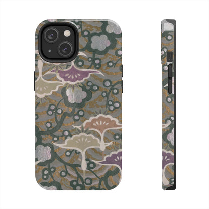 Meiji Era Dancing Cranes & Plum Phone Case | 1901 Zuan Hyakushu | Gold & Silver Japanese Art