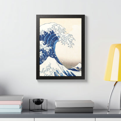 The Great Wave off Kanagawa – Katsushika Hokusai |  Japanese Ukiyo-e Fine Art Framed Poster |  Vintage Wall Art Print
