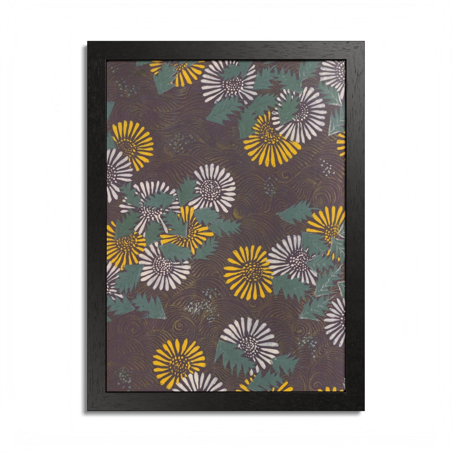 Vintage Japanese Chrysanthemum Framed Poster - 1901 Meiji Era Wall Art