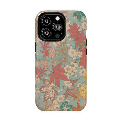 Meiji Era Maple & Autumn Bloom Phone Case | "Chiyogami Mihon" Japanese Archive Art