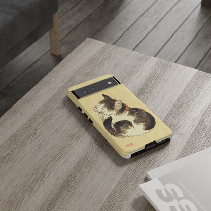 Sleeping Cat iPhone Case | Meiji Era Japanese Ink Painting | Ukiyo-e Art Phone Case | Vintage Japan Cat Gift